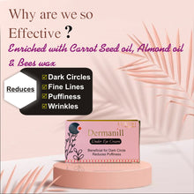 Load image into Gallery viewer, dermanill , dermanill cream , under eye cream , eye puffiness cream , eye care cream , dark circle remover , black eye spots remover , eye cream , premium dermanill cream .