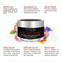 Load image into Gallery viewer, lip tint polish , lip polisher , premium lip polisher , lip care polisher , dark lip polisher , dark lip lightner , beetroot lip polisher , rose petals lip polisher , lip tint brightener , lip Lightner , luxuri , dark lip olisher , dark lip remover , pink lips , smoking lips lightner .
