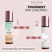 Load image into Gallery viewer, pits scar gel , collagen boosting serum for pitted scars , best serum for pitted scars , pitted scars treatment acne pits , pits & scars removal , best hyperpigmentation cream for dark skin , best serum for acne scars & dark spots , dermatologists curated skin products in india , dermatologists recommended skin care routine for acne , cream for acne holes pits & scars removal