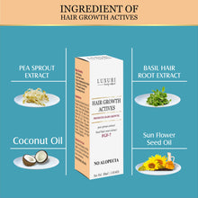 Load image into Gallery viewer,   organic skincare, skin, luxuri, hair growth, hair care, hair serum, boost hair growth, hair fall, hair, anti hair fall serum, regrowth serum, shampoo for alopecia, repair damage hair, long hair care