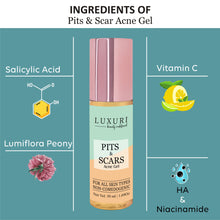 Load image into Gallery viewer, pits & scar gel, skin peeling serum, rejuvenates skin, acne serum, acne control cream,  remove scars, pits removal cream, serum for acne,  anti wrinkles, anti aging, fine lines control, skin, skincare, zenvista, organics products, skin lightening, pores tightening, clear blemishes, dark spots removal cream