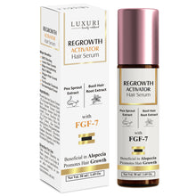 Load image into Gallery viewer, luxuri skin science hair regrowth activator regrowth serum with fgf-7 pea sprouts extracts cocnut oilbasil hair root extyracts  fast hair growth increase hair density removes baldness and alopecia
