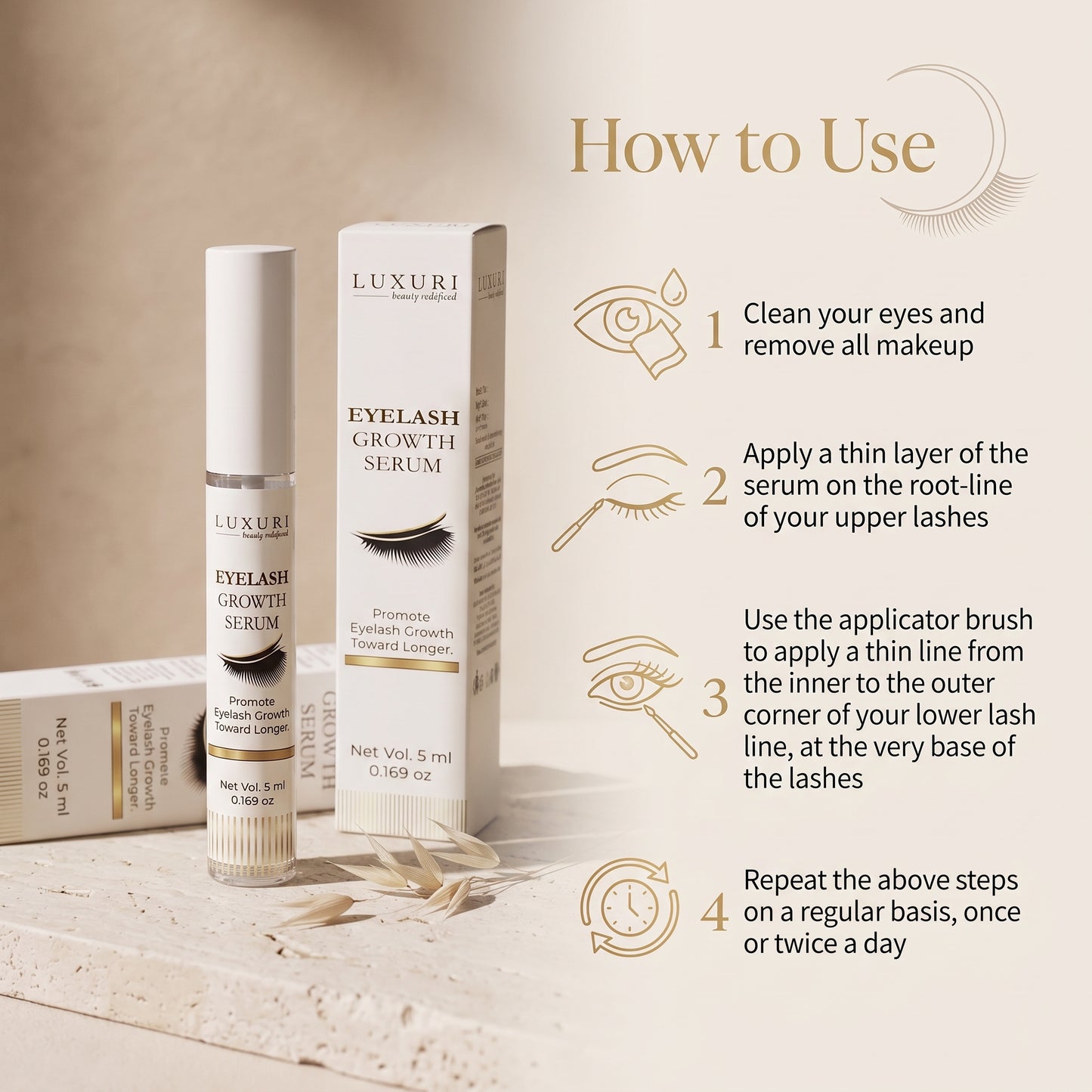 Eyelash Growth Serum with Castor Oil & Vitamin E