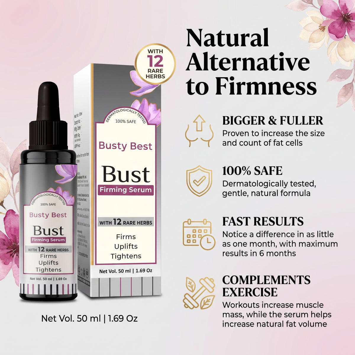 Busty Best - Bust Firming Serum | 50ml - Firms, Uplifts and Tightens.