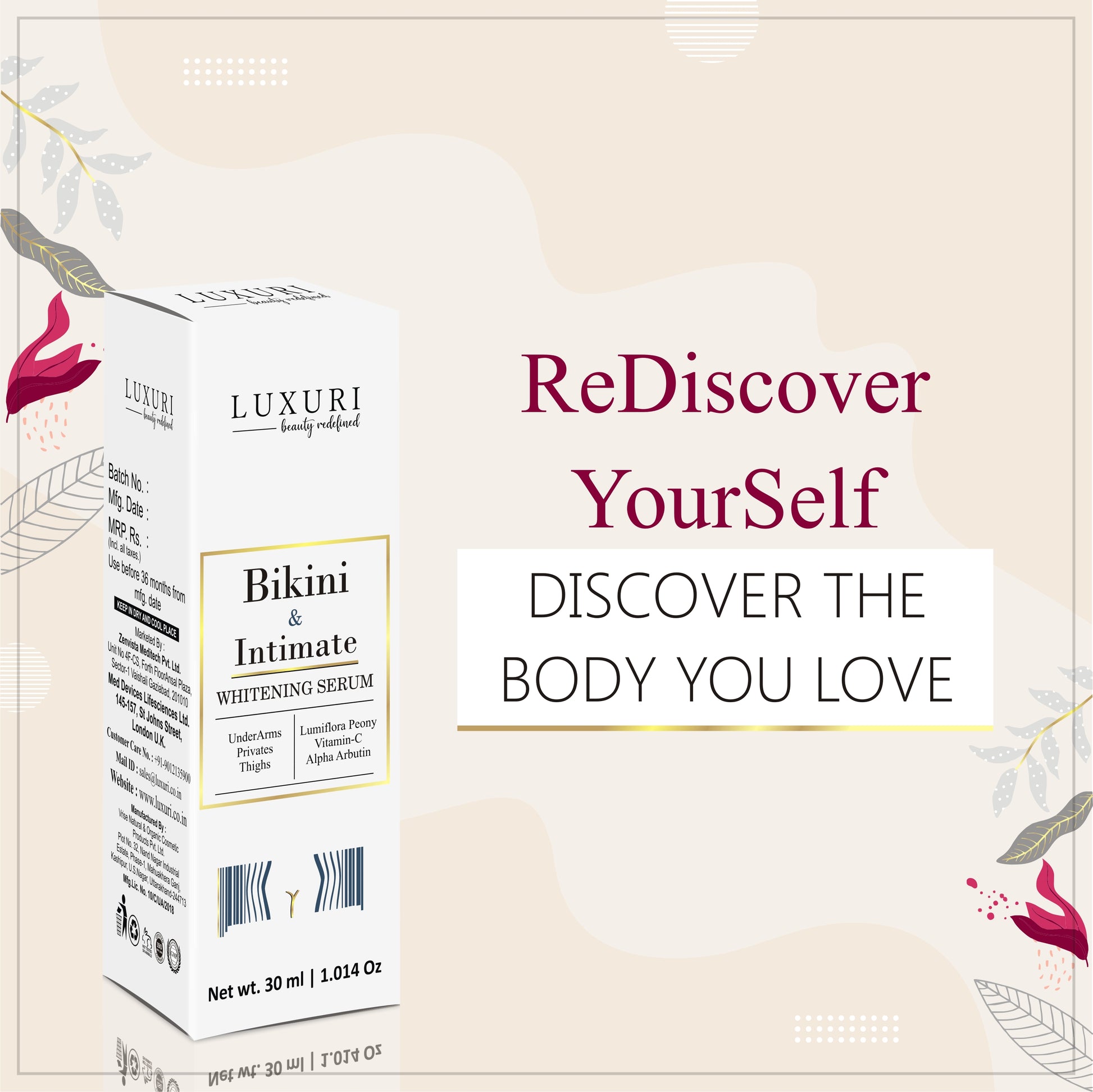 Intimate Whitening Serum, Brightening Serum For Underarms, Bikini Whitening Serum, Dark Patches, Black Spots, Dull Skin, Dead Skin, Whitening Serum For Intimate Area, Intimate Brightening Serum