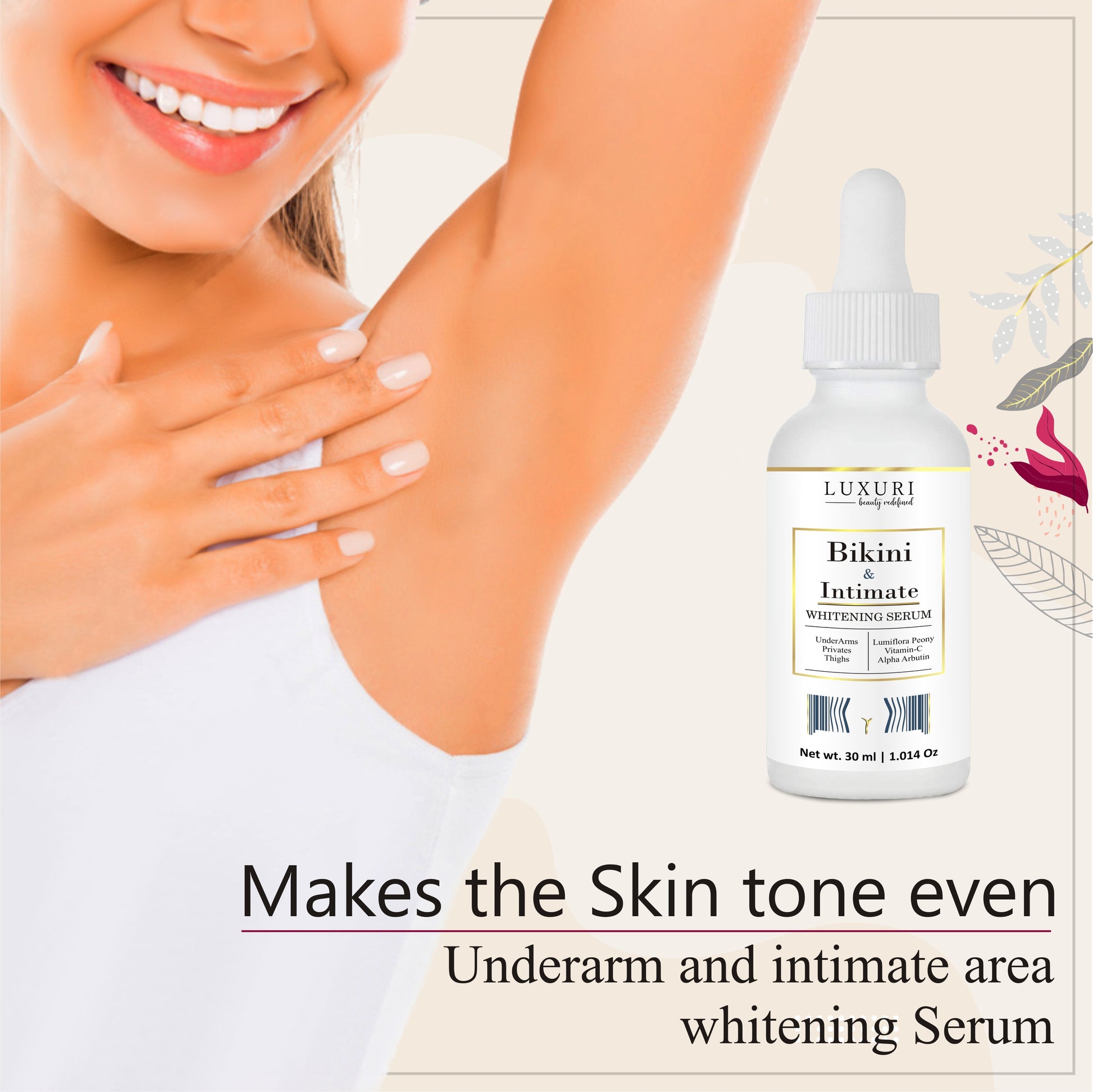 Intimate Whitening Serum, Brightening Serum For Underarms, Bikini Whitening Serum, Dark Patches, Black Spots, Dull Skin, Dead Skin, Whitening Serum For Intimate Area, Intimate Brightening Serum