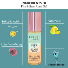 Load image into Gallery viewer, pits &amp; scar gel, skin peeling serum, rejuvenates skin, acne serum, acne control cream,  remove scars, pits removal cream, serum for acne,  anti wrinkles, anti aging, fine lines control, skin, skincare, zenvista, organics products, skin lightening, pores tightening, clear blemishes, dark spots removal cream
