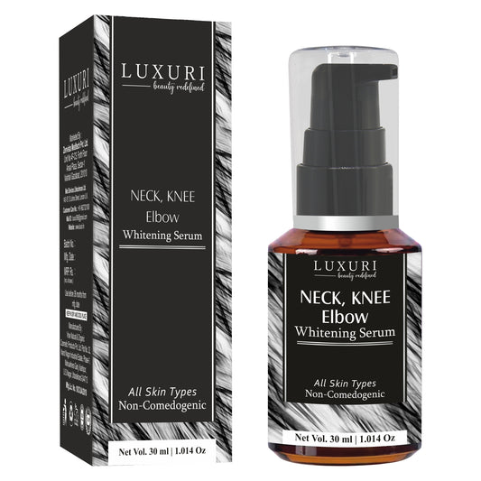 luxuri skin science Neck knee elbow whitening serum and cream for all neck knee elbow whitening and lightening serum and cream skin blemish remover skin firming serum knee whitening cream