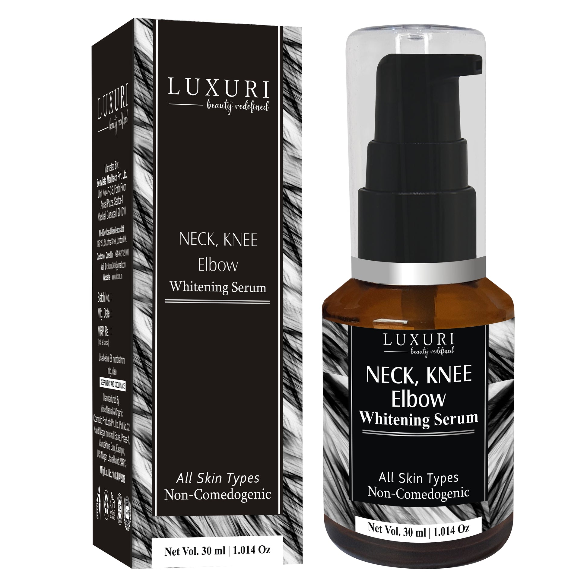 luxuri skin science Neck knee elbow whitening serum and cream for all neck knee elbow whitening and lightening serum and cream skin blemish remover skin firming serum knee whitening cream